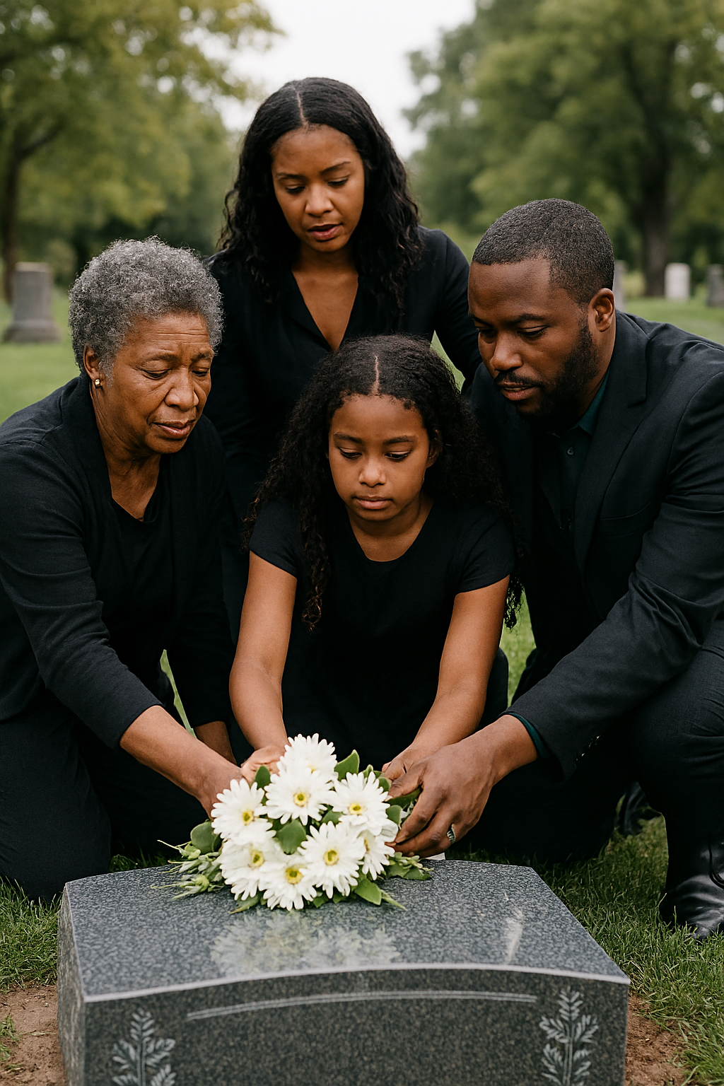 black family putting